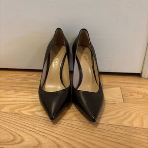 M GEMI Black Leather Women's Heels